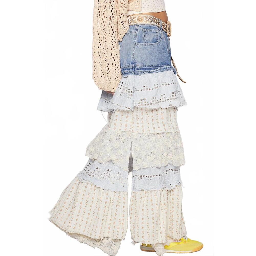 NEW POL bluebell boho maxi skirt in multi - Picture 5 of 7